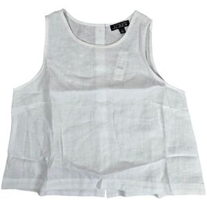 J. Crew‎ Maxine button-back top in linen White XS BY704 NWT